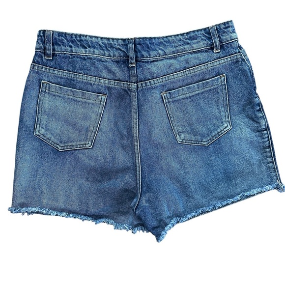 Sassafras Heart-Print Denim Shorts – Women’s L - Picture 2 of 8